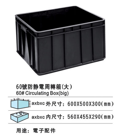 60#防静电周转箱 防静电胶筐厂家批发 防静电胶箱